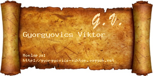 Gyorgyovics Viktor névjegykártya